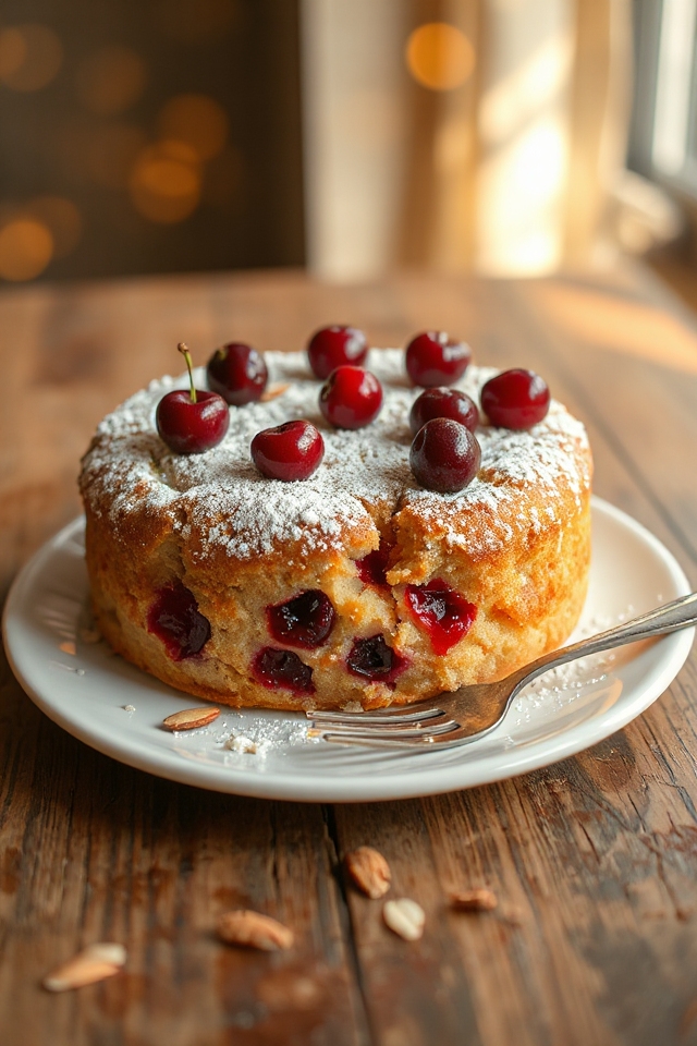 baking a glazed cherry cake