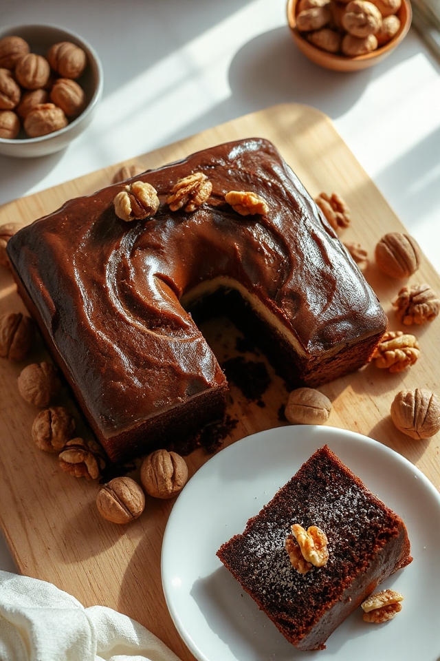 chocolate walnut pudding cake