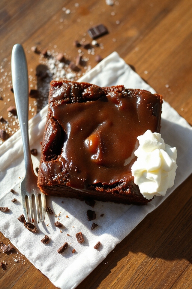 cocoa based hot fudge cake