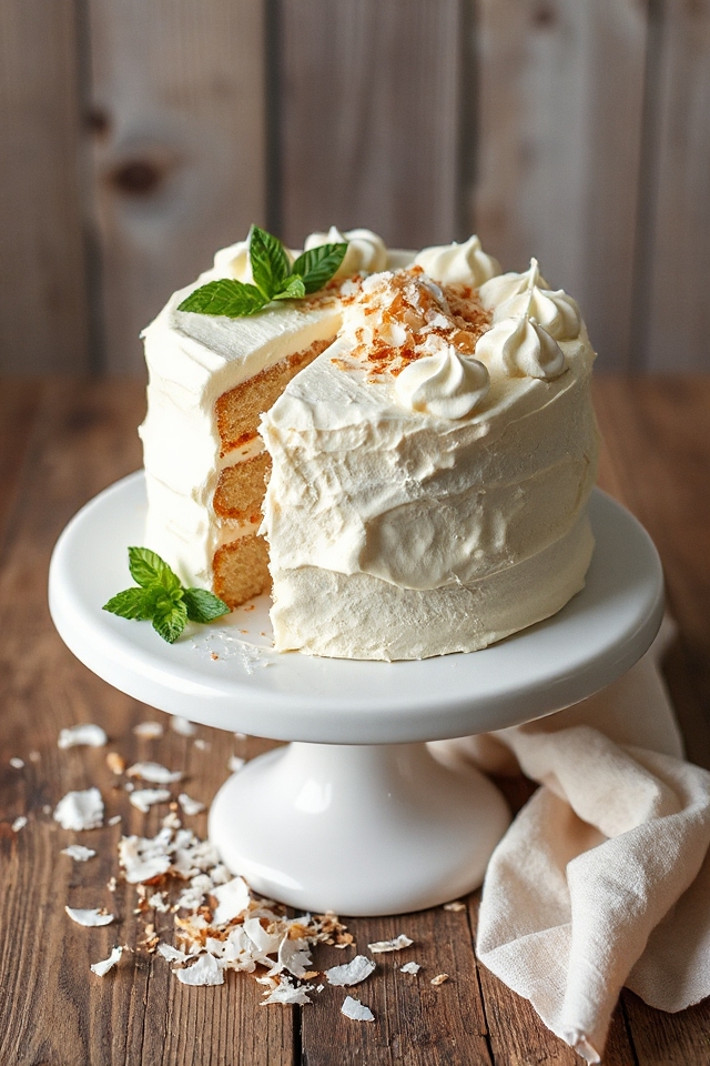 coconut cake with frosting