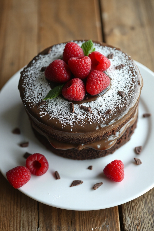 decadent chocolate raspberry dessert