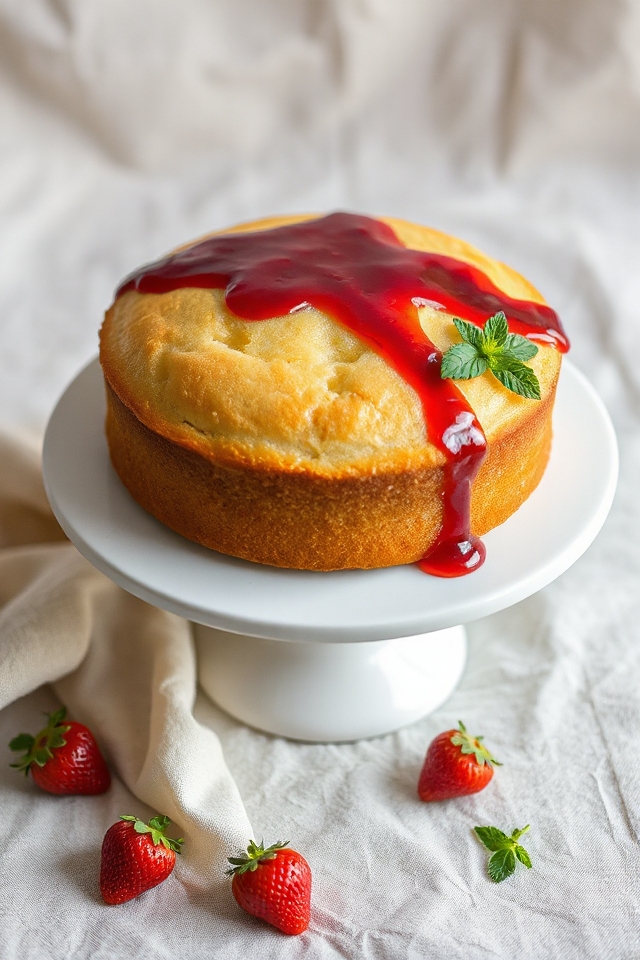 jam topped plain cake recipe