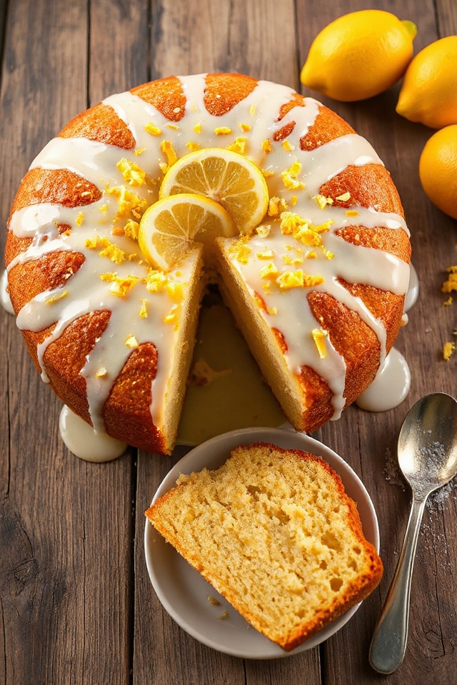 lemon almond drizzle cake