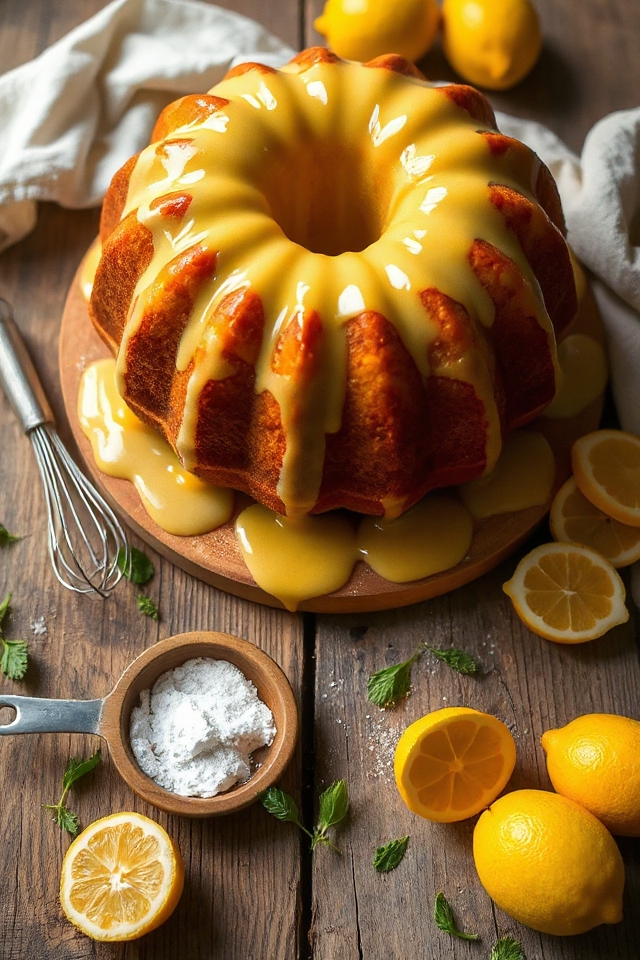 lemon cake with glaze