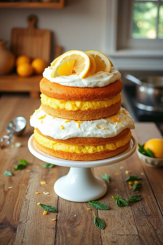 lemon cake with pudding