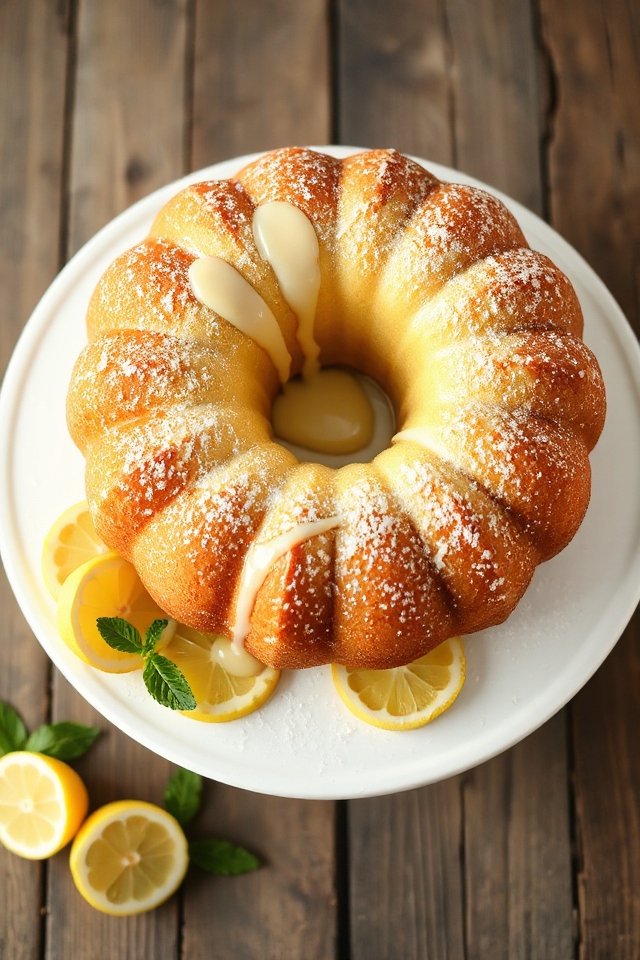 lemon flavored creamy bundt cake