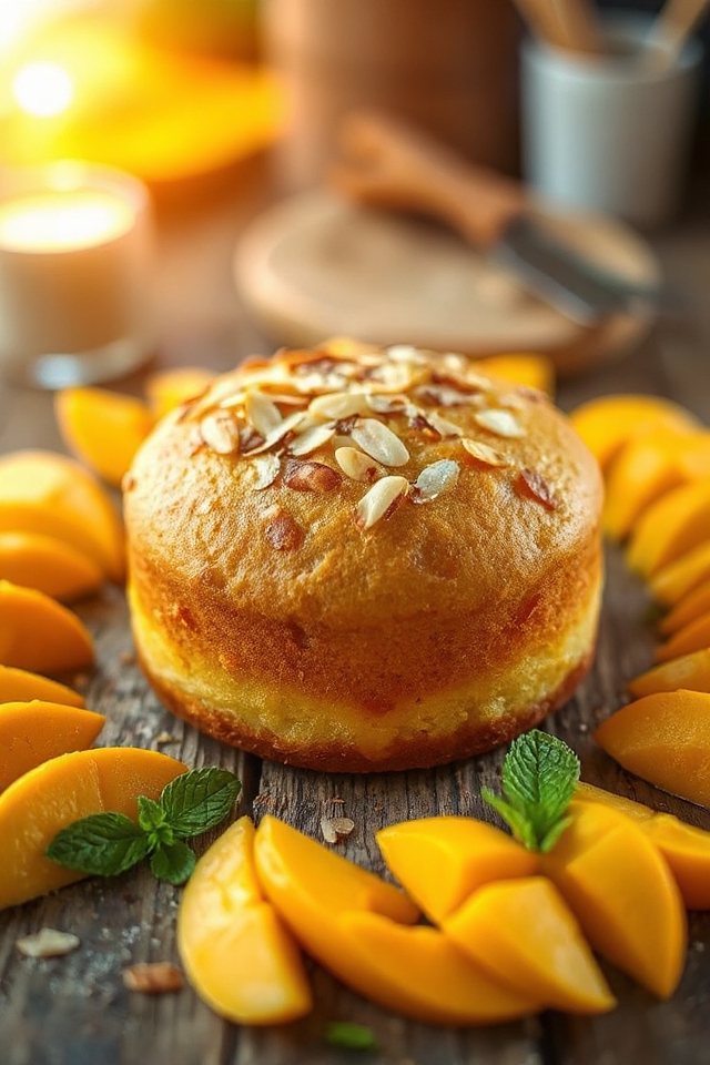 mango puree almond cake