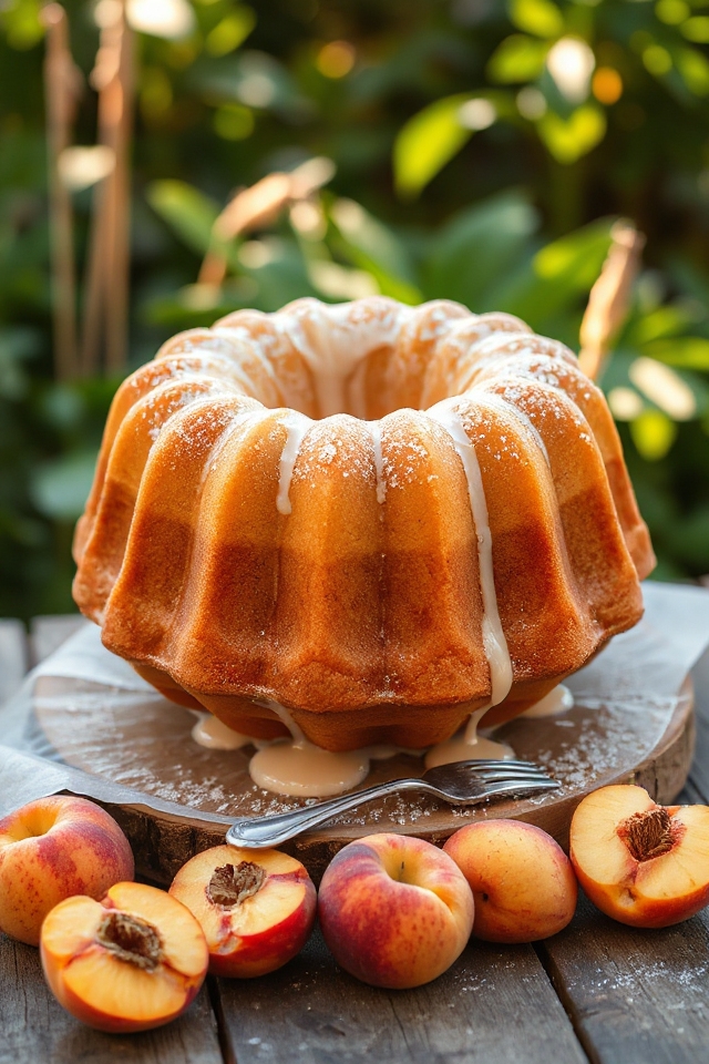 peach cake baking instructions