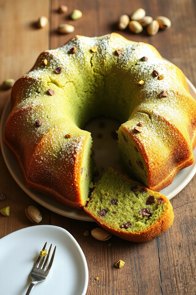 pistachio cake with chocolate