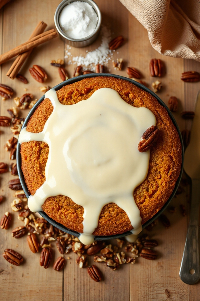 pumpkin cake with icing