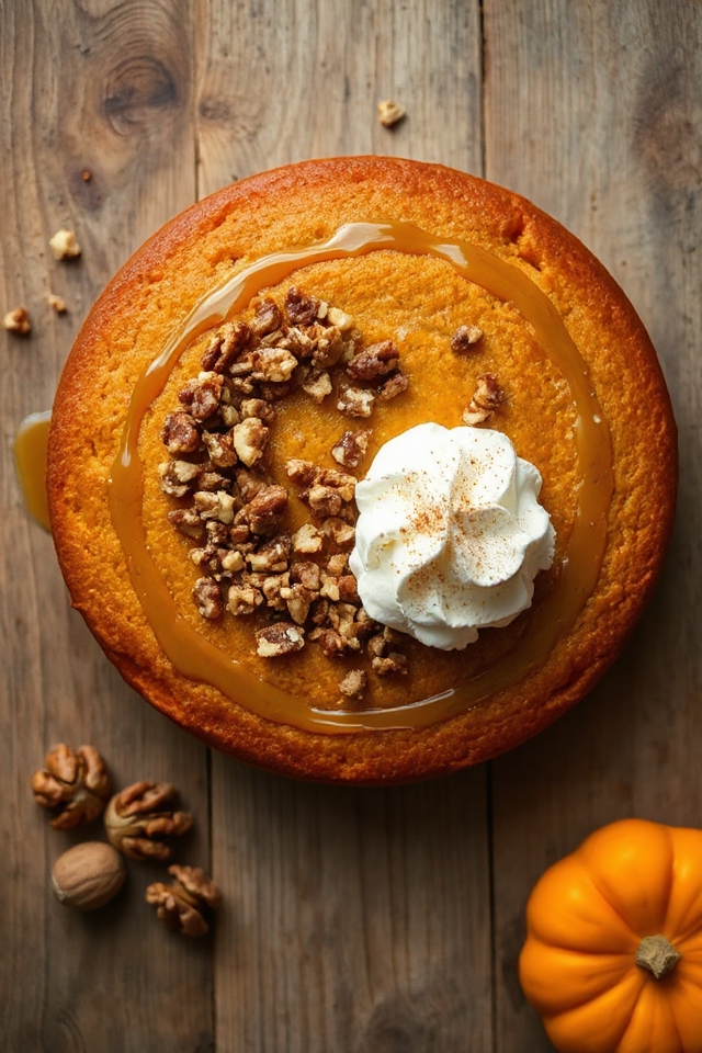 pumpkin pie cake with nuts