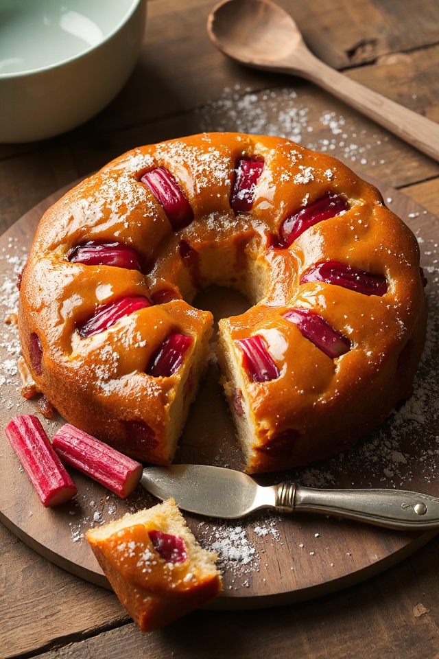 rhubarb upside down cake