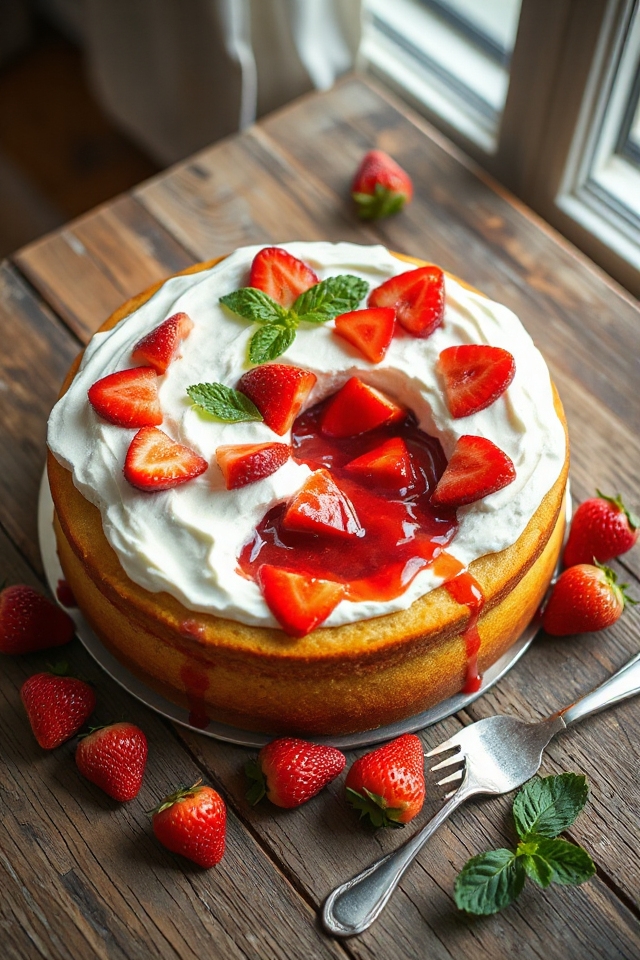 strawberry cake with orange