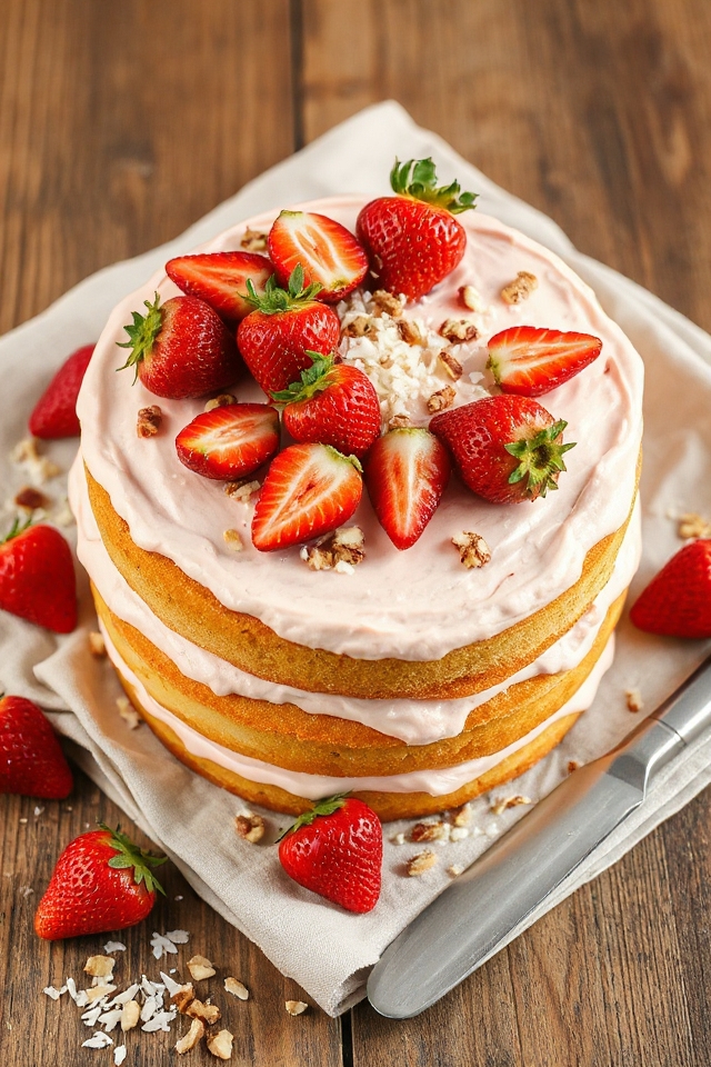 strawberry coconut cake recipe